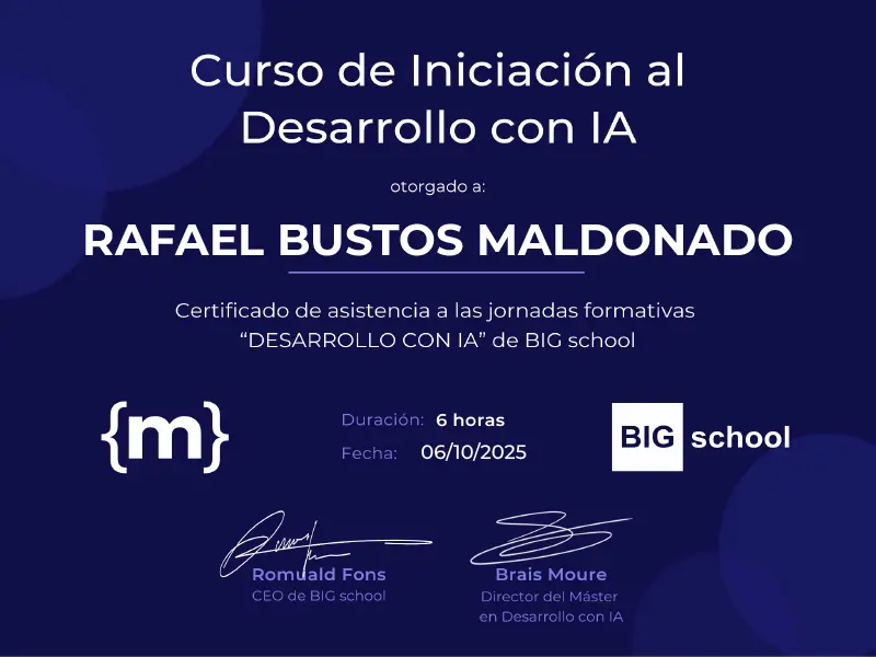 Iniciación al desarrollo con IA