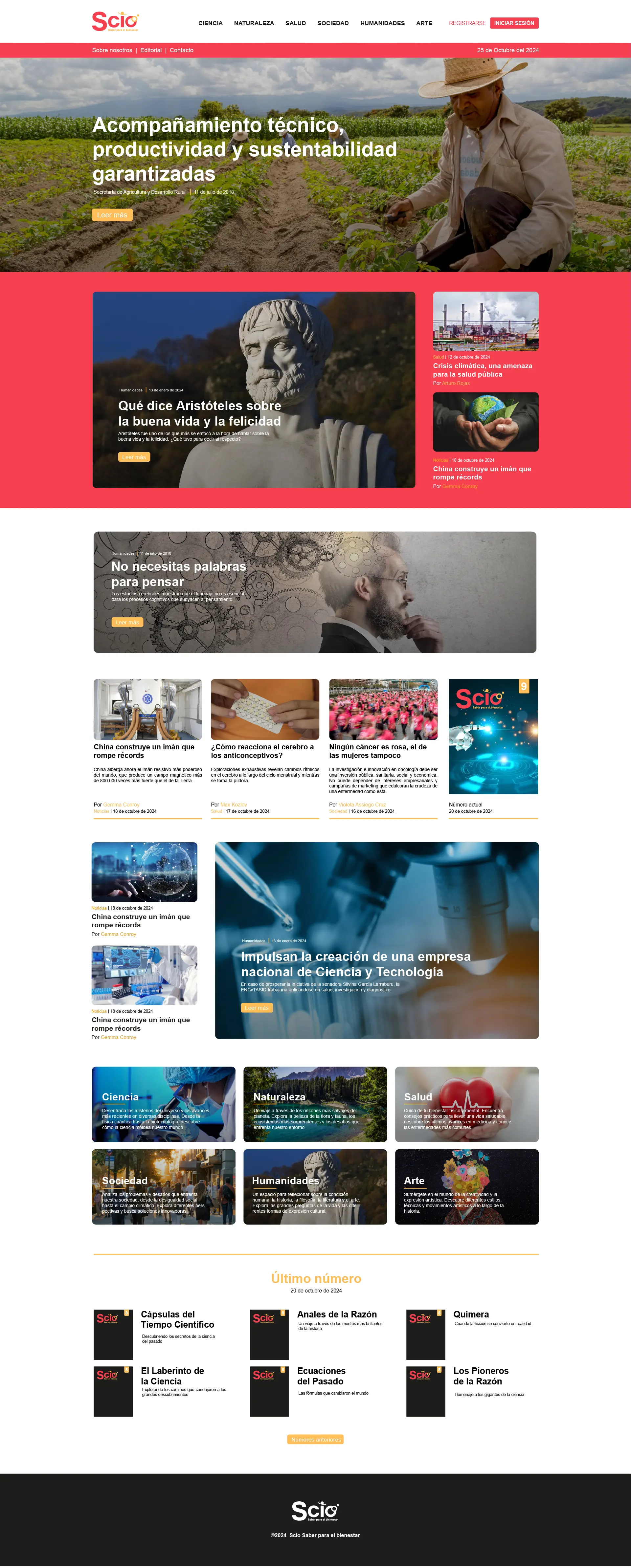 Diseño gráfico de escritorio del sitio web Scio, Diseñado por RAFA3LBM