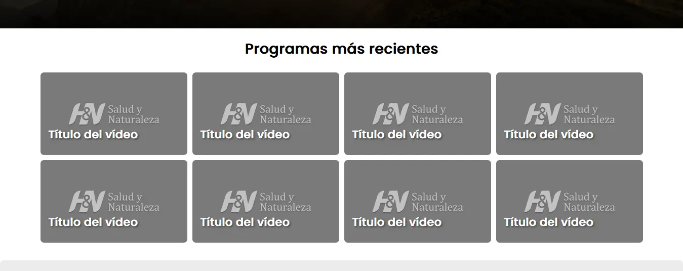 Captura de pantalla de la Primera versión de H&N Salud y Naturaleza Diseño por RAFA3LBM